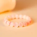 Handmade natural bodhi root bracelet featuring adorable pink and white cat paw beads - Cherry Pink Full Cat Paws Style / 1 Piece / Sakura Pink