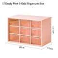 Compact pink nine-grid desktop drawer organizer with clear compartments for cosmetics - 9-Grid (18*11.7*9.7cm) / Flesh Pink