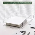 Large transparent acrylic desk file tray organizer for office documents and stationery - Transparent Long Style / 33x26.5x7.5cm