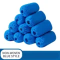 Robuste blaue Einweg-Schuhüberzüge aus Vliesstoff mit Gummizug für den Heimgebrauch, 50 Stück - 50er-Pack / Blau
