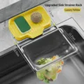 Kitchen sink filter rack with luxury yellow tray and mesh strainer bag for food waste - Bracket + Patch + 50 Filter Bags / Yellow