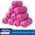 100er Pack rosa Einweg-Überschuhe aus Vliesstoff für Innen- und Serverräume - 100 Stück Packung / Rosa