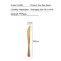 Disposable gold plastic knife 19.5cm for parties and picnics - Golden Disposable Knife
