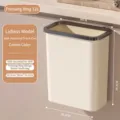 Wandmontierter Mülleimer aus Kunststoff in Creme, 12L Fassungsvermögen ohne Deckel - Groß Ohne Deckel - Cremeweiß / 12L (20.5*26*30.2cm)