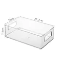 Caja organizadora de acrílico transparente con asas laterales, tamaño 25,7x15x7,5 cm - Contenedor de Almacenamiento Transparente (Grande con Asas)
