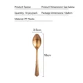 Premium rose gold disposable PP plastic spoon 18cm length for party and picnic tableware set - Golden Disposable Spoon