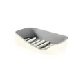 Modern double-layer draining soap dish holder in grey and white finish for home bathroom - Double Layer / Grey/White