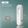 Portable grey earphone cleaning pen with built-in SIM card ejector pin storage set - 1 Piece / Gray