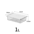 1L transparenter lebensmittelechter Kühlschrank-Organizer mit Deckel, 21x14x5,5 cm - Mittlere Größe 1000ML Transparent / Transparent