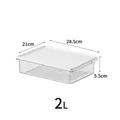Transparente 2L Kühlschrank-Aufbewahrungsbox mit weißem Deckel, Maße 28,5x21x5,5 cm - Große Größe 2000ML Transparent / Transparent