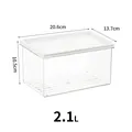 Transparente Kühlschrank-Aufbewahrungsbox 2,1L für Lebensmittel-Organisation - Extra Große Größe 2100ML Transparent / Transparent