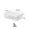 Transparente 3L Kühlschrank Aufbewahrungsbox mit Deckel, Größe 28.5x21x7cm SKU - Super Große Größe 3000ML Transparent / Transparent