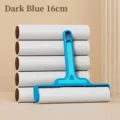 Professional dark blue 16cm tearable lint roller brush set with 5 replacement paper rolls - Lint Roller Set / 16cm Size (1 Roll 55 Sheets) / Dark Blue
