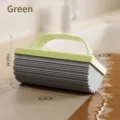 Mini absorbent green sponge desktop mop for kitchen cleaning with dimensions shown - 12.4x6.1x7.6cm / Green