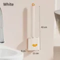 Sleek wall-mounted toilet brush in white color with a space-saving holder and 42cm height - White