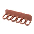 Punch-free brown 6-hole wall-mounted adhesive hook rack for bathroom towel and kitchen tools - Wine Red