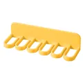 Durable yellow six-slot punch-free adhesive wall mount hook rack for kitchen towels - Yellow