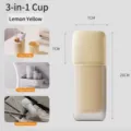Portable travel toothbrush cup and toothpaste organizer in pale yellow, 20cm height - 1 Piece / Eggshell Yellow