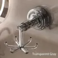 Modern transparent grey 6-claw rotating suction cup wall hook for bathroom organizer - Transparent Gray