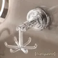 Transparent 360-degree rotating 6-claw suction cup hook for bathroom storage - Transparent Silver