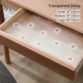 Transparent kitchen drawer mat with white daisy pattern for cabinets and wardrobes - 30*150cm / Transparent Daisy