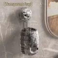 Wall-mounted automatic toothpaste dispenser in transparent grey with bear design - Bear Wave Style / Transparent Grey