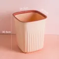 Pink striped square trash can with red rim, dimensions 25.2x26.5x30.5cm - L / Pink