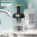 Portable black manual foam maker for facial cleanser and shampoo with gold handle - Black