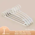 Premium white non-slip trace-free wide shoulder plastic hanger for organized clothes - 1 Piece / White