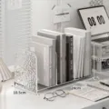 Transparent acrylic bookstand desk organizer with rippled texture and 24cm width - 3 Compartments / Clear