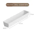 Small white expandable drawer organizer box for kitchen cabinets, 47cm x 10cm x 7.5cm - 47x10x7.5cm / Elegant White Small