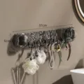 Transparent gray wall-mounted vacuum suction cup hook rack with 10 sturdy hooks - Transparent Grey