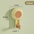 Yellow dopamine-style strong suction cup hook for bathroom, punch-free wall hanger - 10.5x6.5x3.2cm / Yellow