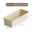 Extra large expandable cream white storage box 47cm for cabinet drawer organization - 47x21x15cm / Cream White Extra Large
