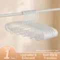 Premium moonlight white non-marking multi-functional clothes hanger with five-hole design - 1PC / Moonlight White