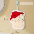 Cute mushroom-shaped absorbent plush hand towel in red and white for bathroom or kitchen - Red Mushroom / 20x21cm