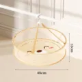Cream-colored single layer drying net basket for sweaters and underwear with bear design - Single Layer Round (Small) / Diameter 48cm / Yellow