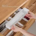 Adjustable white expandable drawer organizer tray for kitchen cutlery and stationery - Small Retractable Storage Box / 25x9x4.5cm / White