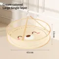 Large cream-colored single-layer mesh drying basket for sweaters and socks - Single Layer Round (Large)