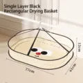 Black rectangular single-layer sweater drying net basket, 77x61x12cm size - Single Layer Rectangular / 77x61cm / Black