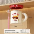 Magnetic bathroom cup and toothbrush holder set in red and white finish - Single Piece / Fried Chicken Dog