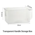 Caja de almacenamiento transparente con asa para organizar armarios de cocina, 33cm - Caja de Almacenamiento Con Asa / Transparente