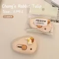 Mini taglierino portatile con coniglio cartone animato, rientro automatico e finitura crema - Coniglio Tulipano / Crema