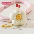 Portable flower-shaped dopamine jewelry storage box in a soft creamy yellow finish - 9x9x4.1cm / Flower Milky White & Yellow