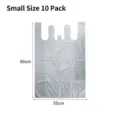 Small pack of 10 durable silver plastic storage bags for quilts and clothes, 55x80cm - 55x80cm (10 Pieces/Pack) / Silver Gray