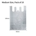 Large capacity clear plastic storage bag for clothes and quilts, medium size 100x65cm dimensions - 65x100cm (10 Pieces/Pack) / Silver Gray