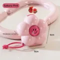 Mini portable pink flower shaped jewelry storage box with smiley face, 9cm x 4.1cm - 9x9x4.1cm / Flower Pink & Rose Red