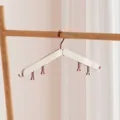 Portable folding travel clothes hanger with integrated clips in cream and red colors - 1 Piece / Red