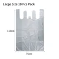 Large 110x75cm durable plastic packing bags for clothes and quilt storage, 10 pack set - 75x110cm (10 Pieces/Pack) / Silver Gray