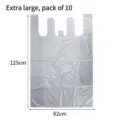 Extra large moving and storage bag for quilts and clothes, 10-pack, 125cm x 82cm size - 82x125cm (10 Pieces/Pack) / Silver Gray